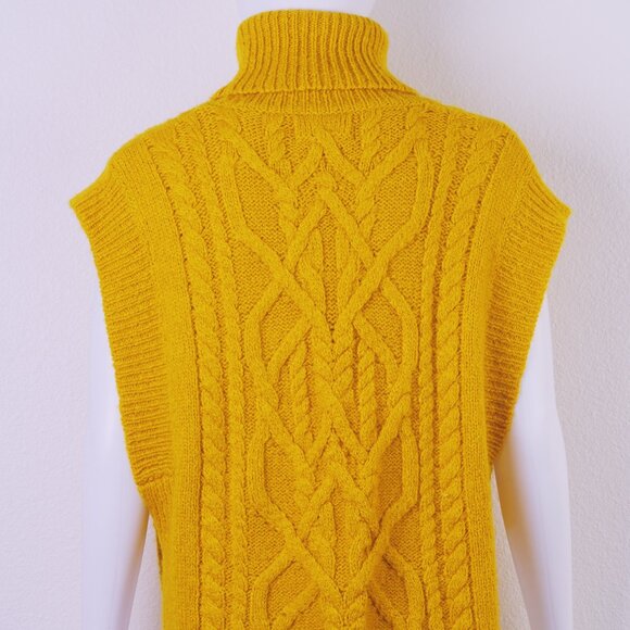 Isabel Marant Short Sleeve Turtleneck Sweater Baby Alpaca Cable Knit Sz 42 - Picture 3 of 12